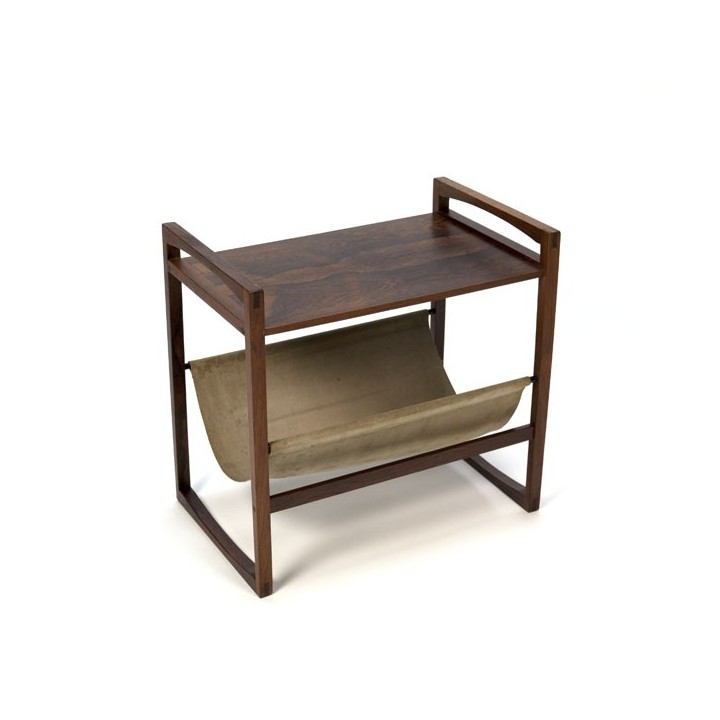 Rosewood side table with magazine basket - Retro Studio