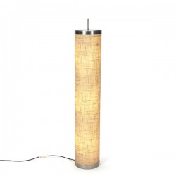Standing floor lamp with burlap shade