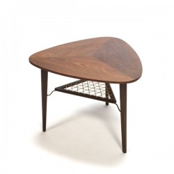 Teak side-/ coffee table with triangle shape