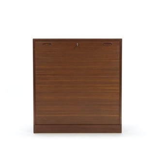 Teakhouten archiefkast met roldeur - Retro Studio