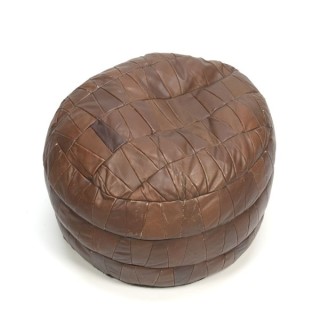 Leather ottoman/ poof - Retro Studio