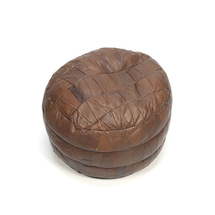 Leather ottoman/ poof - Retro Studio
