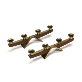 Kaarsenstandaards in teak set van 2 - Retro Studio