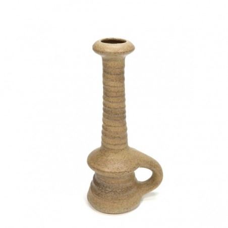 Ceramic vase brown hue with handle