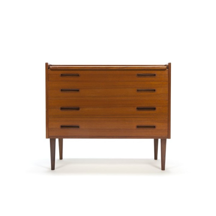 Teakhouten ladekast met kaptafel - Retro Studio