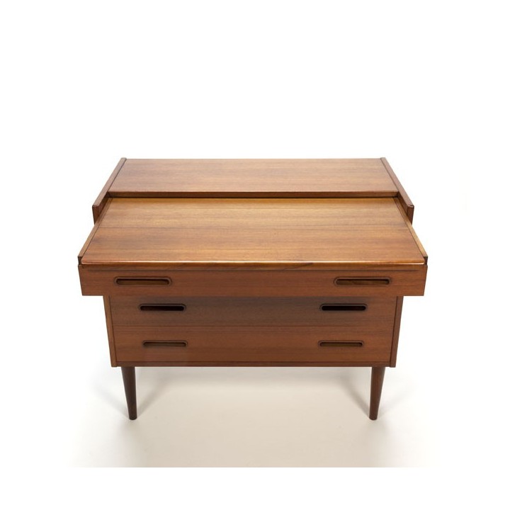 Teakhouten ladekast met kaptafel - Retro Studio