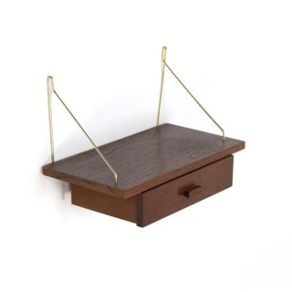 Teakhouten plank met lade - Retro Studio