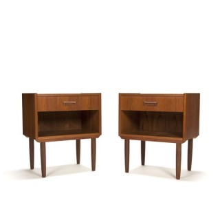 Set of 2 teak bedside tables - Retro Studio
