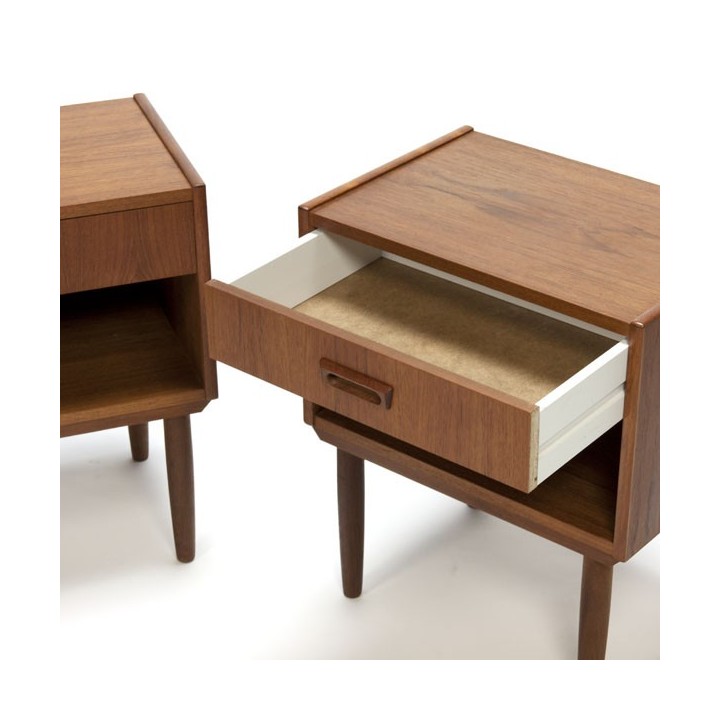 Set of 2 teak bedside tables - Retro Studio