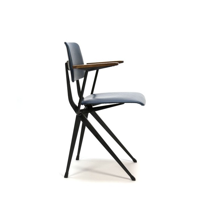 Industrial Marko chair blue skai upholstery - Retro Studio