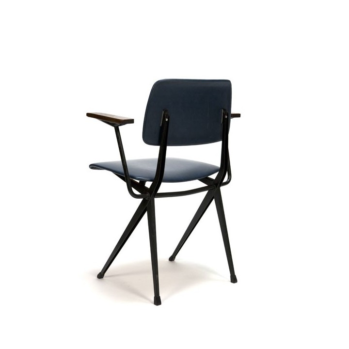 Industrial Marko chair blue skai upholstery - Retro Studio