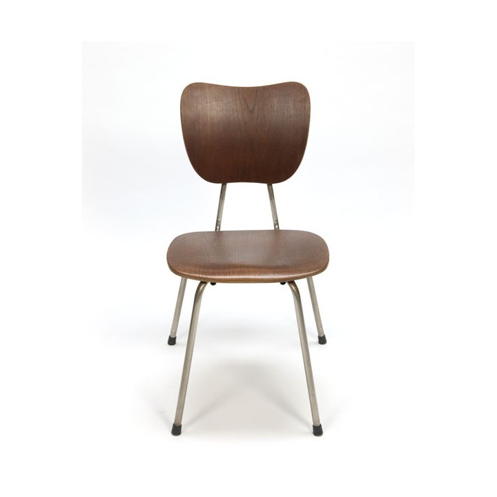 Set an 4 Deense stapelstoelen met teak - Retro Studio