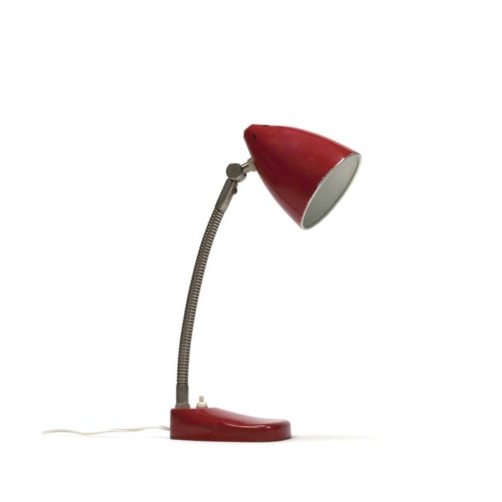 Rode bureaulamp van Hala Zeist - Retro Studio