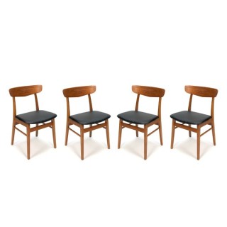Set of 4 teak Danish chairs - Retro Studio