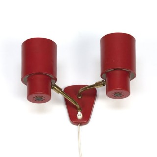 Wall lamp with 2 red shades - Retro Studio