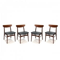 Set of 4 dark teak dining chairs