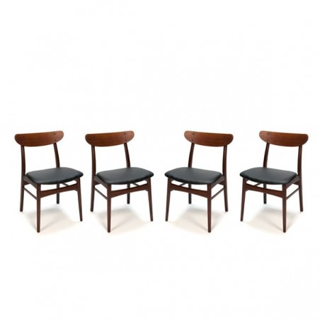 Set of 4 dark teak dining chairs