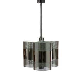 Chromen hanglamp met geperforeerd metaal - Retro Studio
