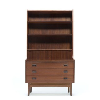 Hoge Deense secretaire in teakhout - Retro Studio