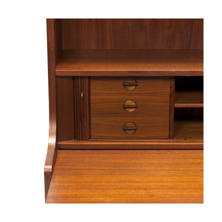 Hoge Deense secretaire in teakhout - Retro Studio