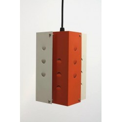 Oranje/ witte metalen hanglamp