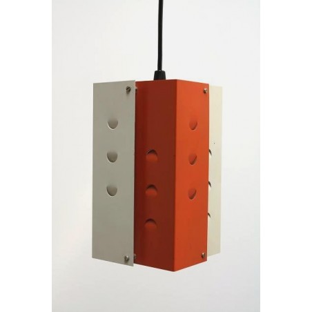 Orange/ white metal hanging lamp