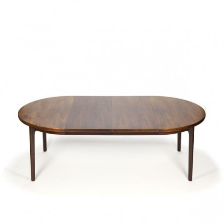 Round rosewood dining table with 2 extra leafs