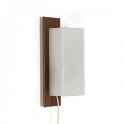 Wall lamp plywood with white plastic shade