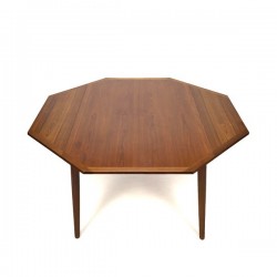 Large Danish design dining table octagonal