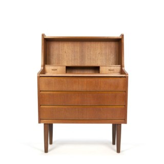 Deense teakhouten secretaire/ kaptafel - Retro Studio