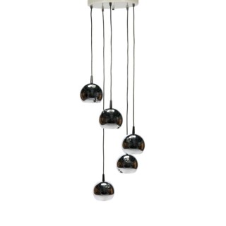 Chrome hanging lamp with 5 balls - Retro Studio