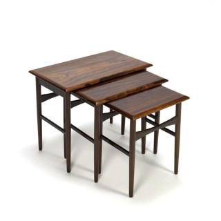 Set of 3 nest tables in rosewood - Retro Studio