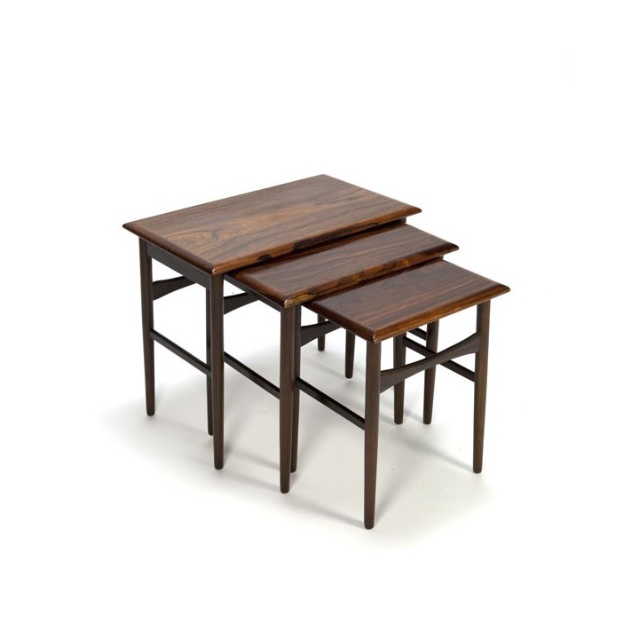 Set of 3 nest tables in rosewood - Retro Studio
