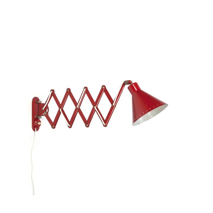 Wall lamp red with perforated edge - Retro Studio
