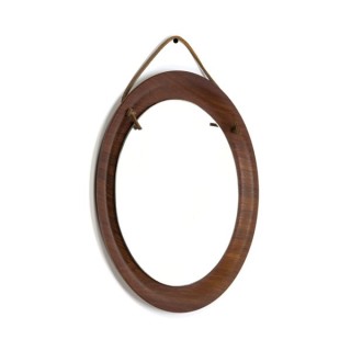 Small mirror on leather cord - Retro Studio