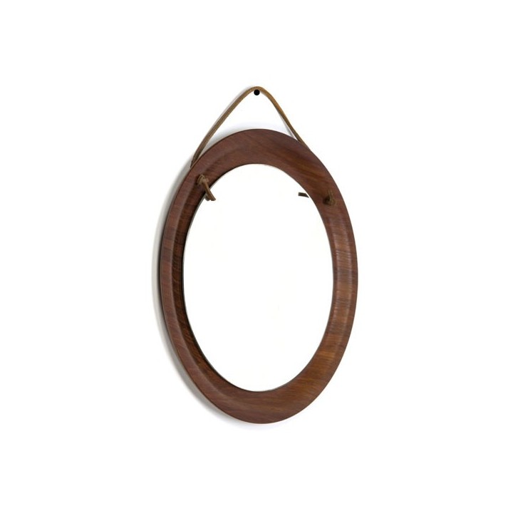 Klein spiegel aan leren koord - Retro Studio