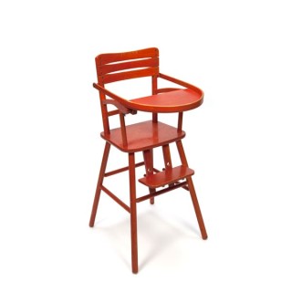 Wooden highchair orange red - Retro Studio