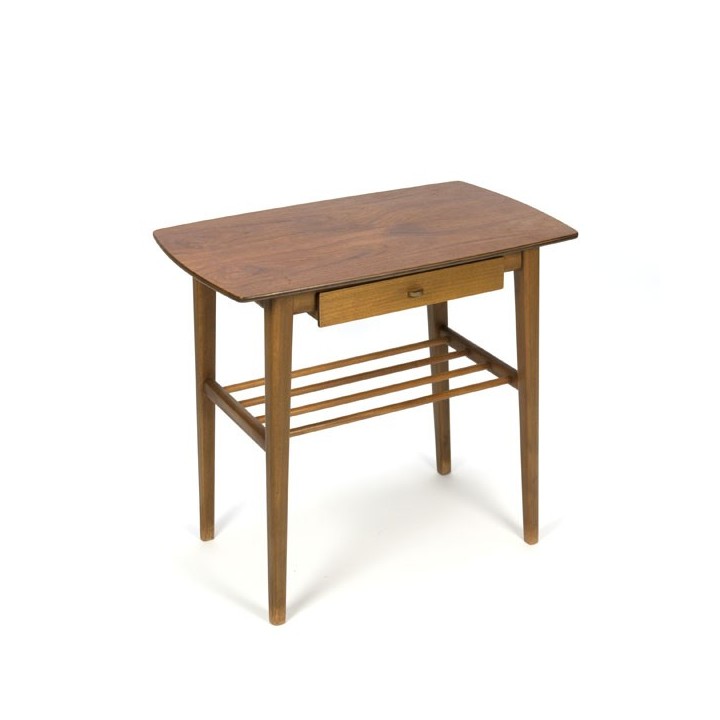 Bijzettafel met kleine lade in teak - Retro Studio