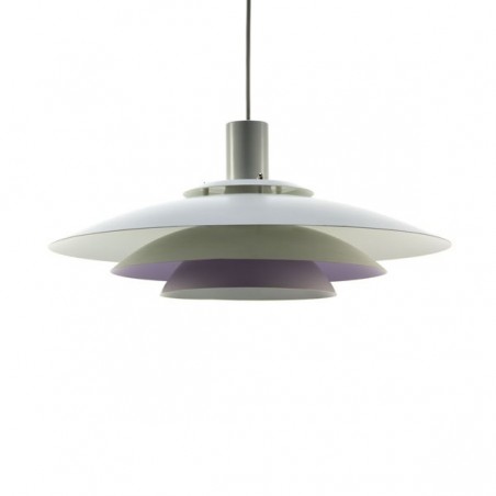 White hanging lamp with lilac inside