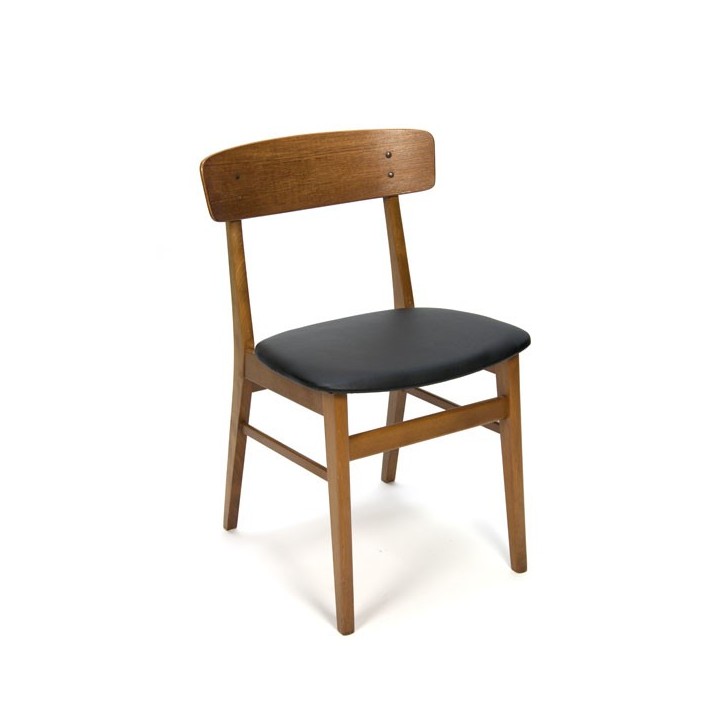 Set of 6 Danish design chairs with backrest in teak - Retro