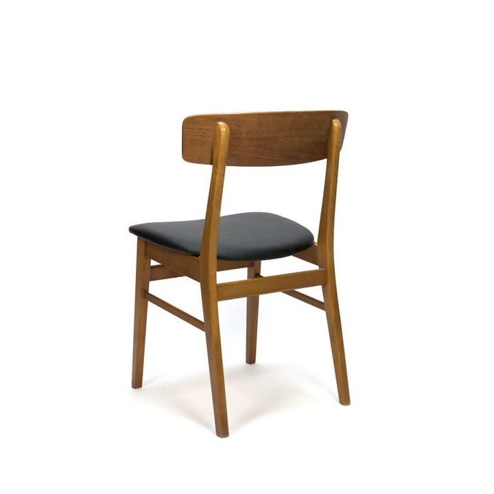 Set of 6 Danish design chairs with backrest in teak - Retro