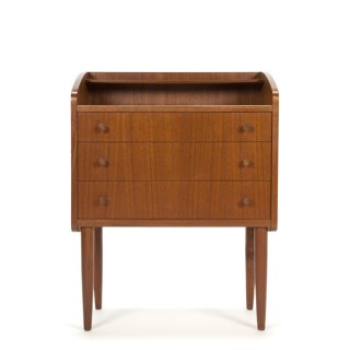 Kleine ladekast in teak met 3 lades - Retro Studio