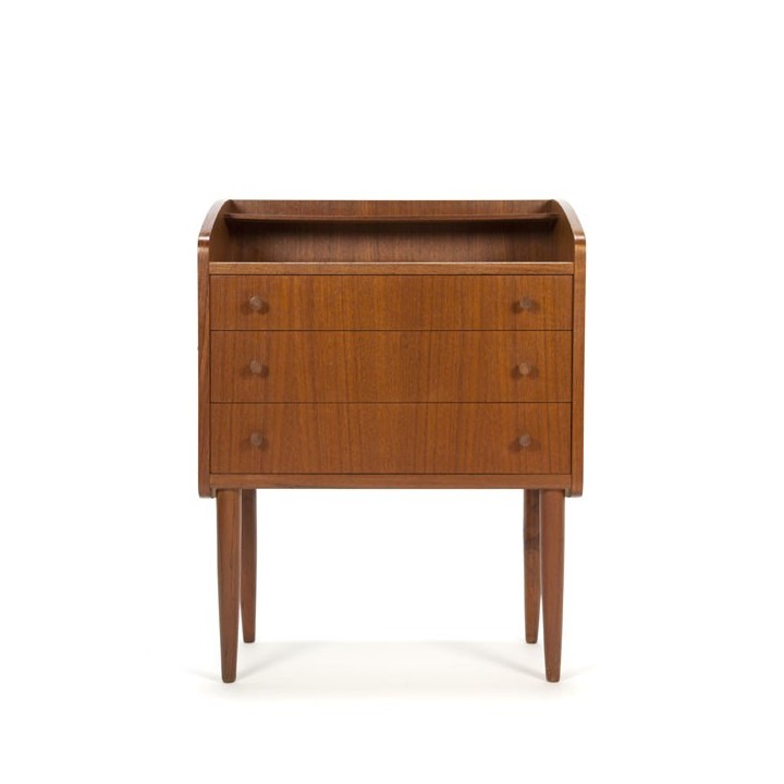 Kleine ladekast in teak met 3 lades - Retro Studio
