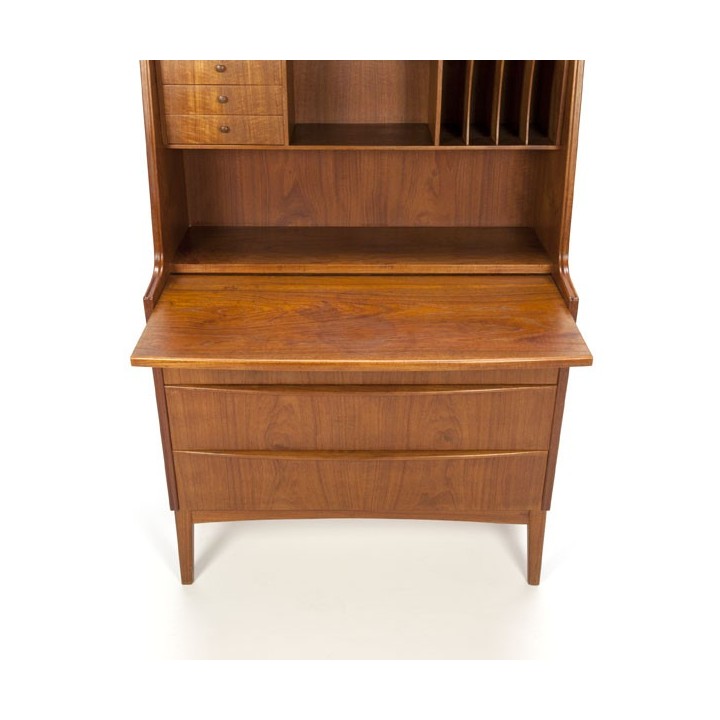 Scandinavian secretaire teak with high back - Retro Studio