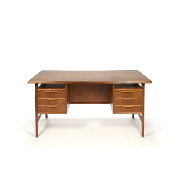 Groot Scandinavisch design bureau in teak - Retro Studio