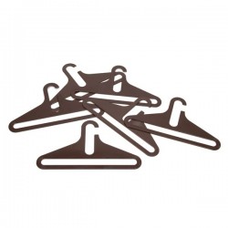 Set of 6 brown plastic clothes hangers