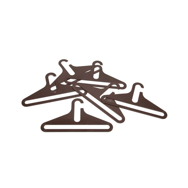 Set of 6 brown plastic clothes hangers - Retro Studio