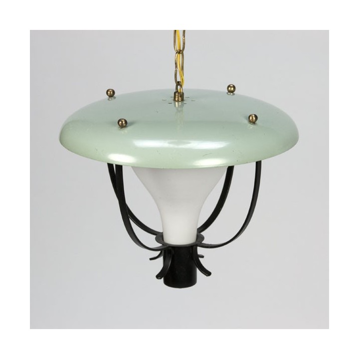 Hanglamp uit de fifties met mint groene kap - Retro Studio