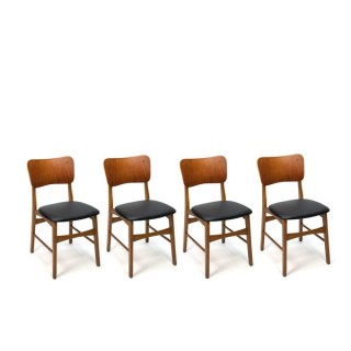 Danish chairs with teak back set of 4 - Retro Studio