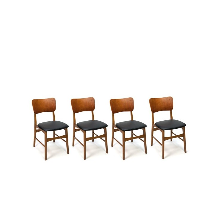 Danish chairs with teak back set of 4 - Retro Studio